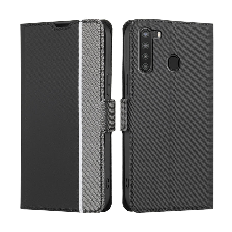 Twill Texture Side Button Leather Phone Case