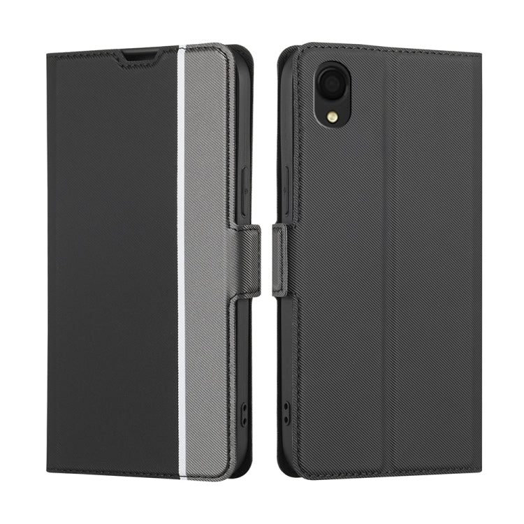 Twill Texture Side Button Leather Phone Case