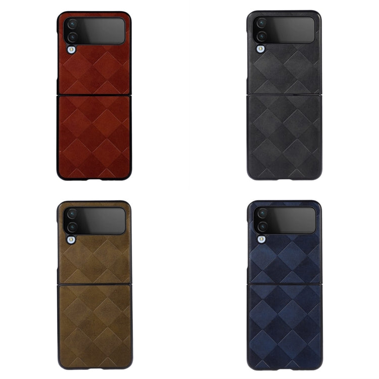 Weave Plaid PU Phone Case, For Samsung Galaxy Z Flip4
