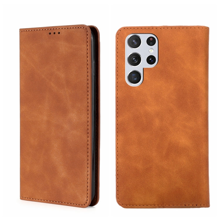 Skin Feel Magnetic Horizontal Flip Leather Phone Case, For Samsung Galaxy S22+ 5G, For Samsung Galaxy S22 Ultra 5G