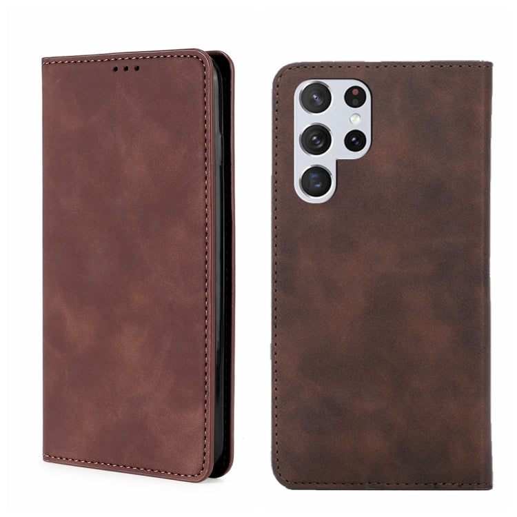 Skin Feel Magnetic Horizontal Flip Leather Phone Case, For Samsung Galaxy S22+ 5G, For Samsung Galaxy S22 Ultra 5G