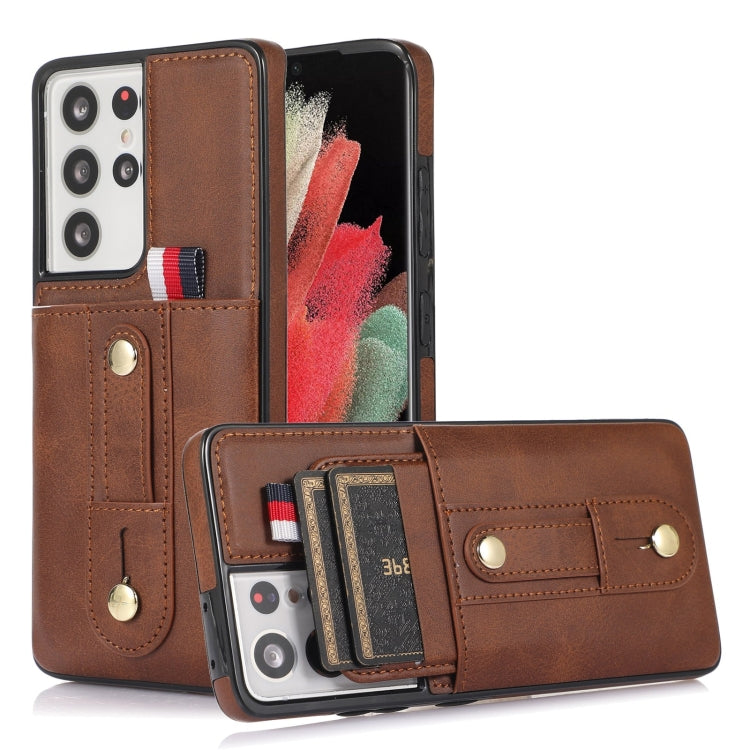 Wristband Kickstand Wallet Leather Phone Case, For Samsung Galaxy S22 5G, For Samsung Galaxy S22+ 5G, For Samsung Galaxy S22 Ultra 5G, For Samsung Galaxy S21 5G, For Samsung Galaxy S21+ 5G, For Samsung Galaxy S21 Ultra 5G, For Samsung Galaxy S20�������...