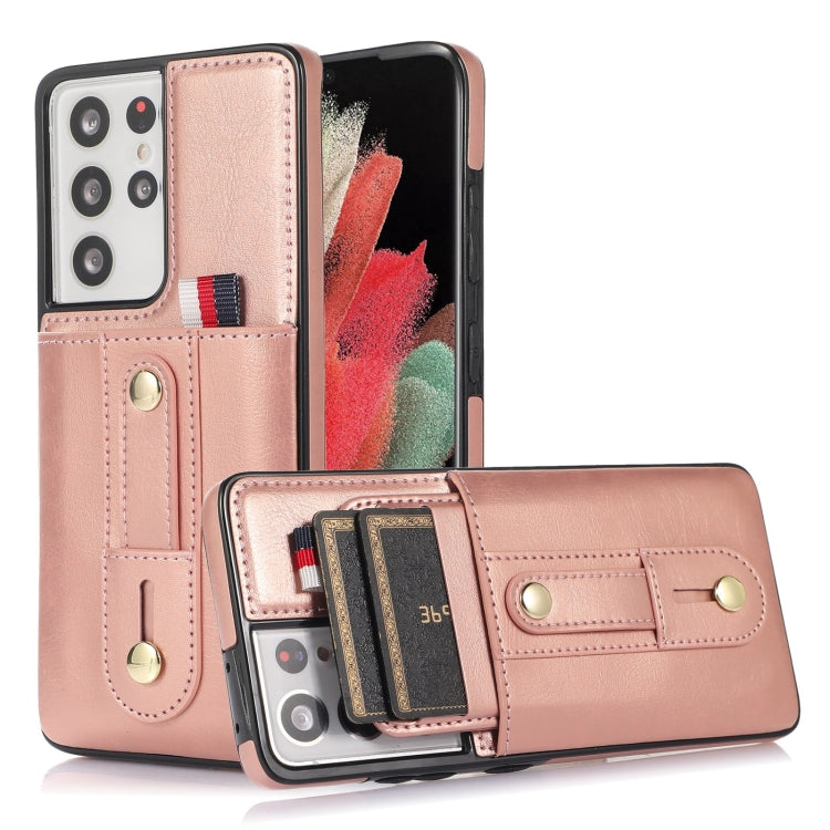 Wristband Kickstand Wallet Leather Phone Case, For Samsung Galaxy S22 5G, For Samsung Galaxy S22+ 5G, For Samsung Galaxy S22 Ultra 5G, For Samsung Galaxy S21 5G, For Samsung Galaxy S21+ 5G, For Samsung Galaxy S21 Ultra 5G, For Samsung Galaxy S20�������...