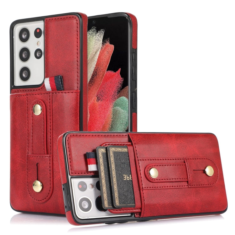 Wristband Kickstand Wallet Leather Phone Case, For Samsung Galaxy S22 5G, For Samsung Galaxy S22+ 5G, For Samsung Galaxy S22 Ultra 5G, For Samsung Galaxy S21 5G, For Samsung Galaxy S21+ 5G, For Samsung Galaxy S21 Ultra 5G, For Samsung Galaxy S20�������...