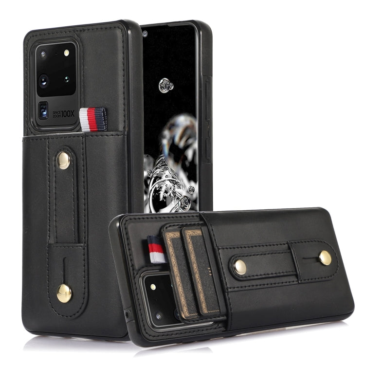 Wristband Kickstand Wallet Leather Phone Case, For Samsung Galaxy S22 5G, For Samsung Galaxy S22+ 5G, For Samsung Galaxy S22 Ultra 5G, For Samsung Galaxy S21 5G, For Samsung Galaxy S21+ 5G, For Samsung Galaxy S21 Ultra 5G, For Samsung Galaxy S20�������...