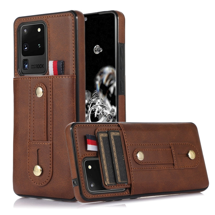 Wristband Kickstand Wallet Leather Phone Case, For Samsung Galaxy S22 5G, For Samsung Galaxy S22+ 5G, For Samsung Galaxy S22 Ultra 5G, For Samsung Galaxy S21 5G, For Samsung Galaxy S21+ 5G, For Samsung Galaxy S21 Ultra 5G, For Samsung Galaxy S20�������...