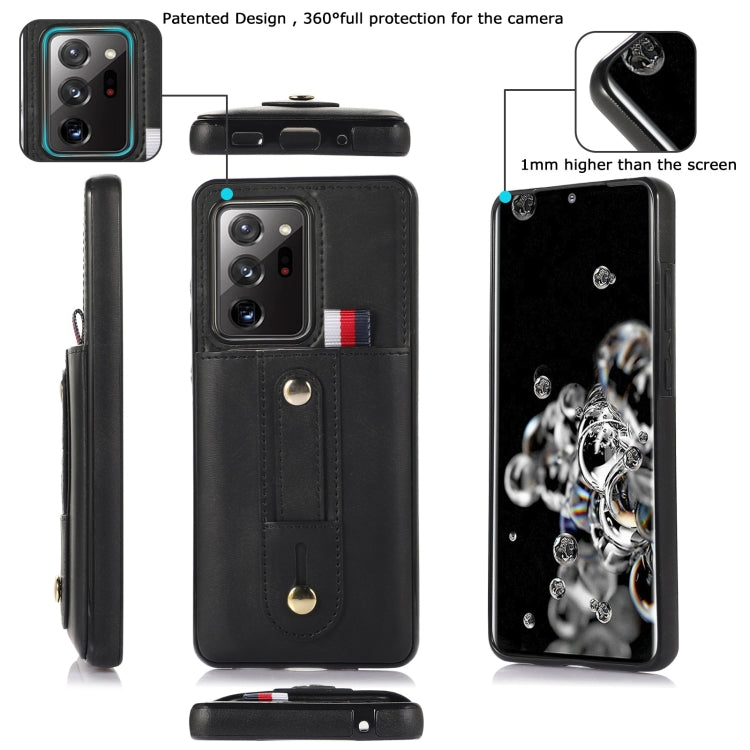 Wristband Kickstand Wallet Leather Phone Case, For Samsung Galaxy Note20 Ultra