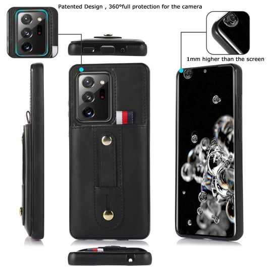 Wristband Kickstand Wallet Leather Phone Case, For Samsung Galaxy Note20 Ultra