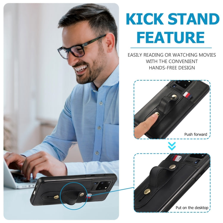 Wristband Kickstand Wallet Leather Phone Case, For Samsung Galaxy Note20 Ultra