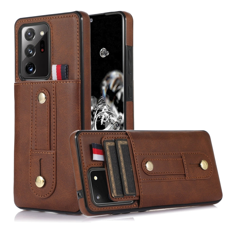 Wristband Kickstand Wallet Leather Phone Case, For Samsung Galaxy Note20 Ultra