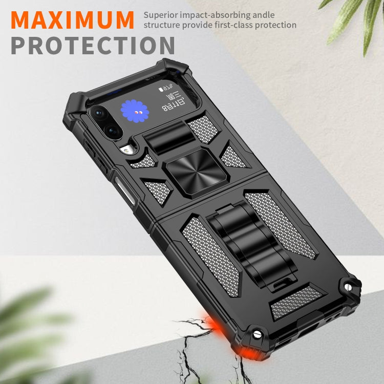 Armor Shockproof TPU + PC Magnetic Protective Phone Case with Holder, For Samsung Galaxy Z Flip4