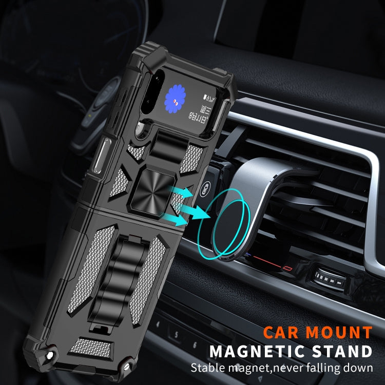 Armor Shockproof TPU + PC Magnetic Protective Phone Case with Holder, For Samsung Galaxy Z Flip4