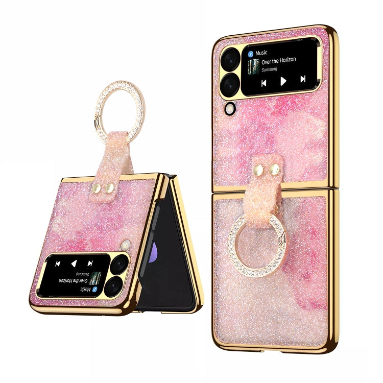 Ring Buckle Diamond Phone Case with Holder, For Samsung Galaxy Z Flip3 5G