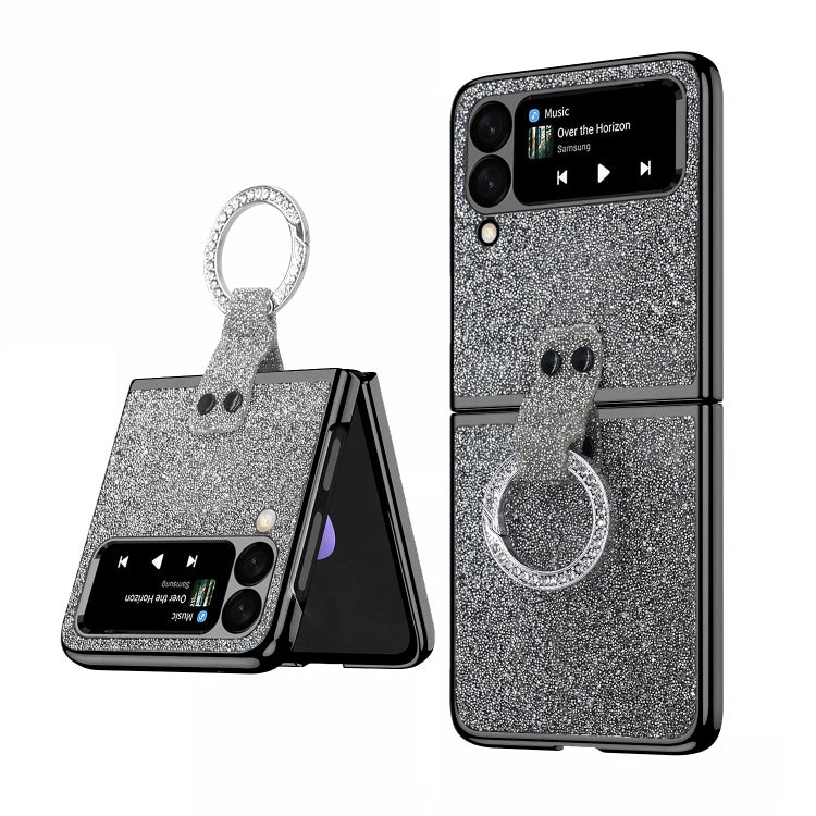 Ring Buckle Diamond Phone Case with Holder, For Samsung Galaxy Z Flip3 5G