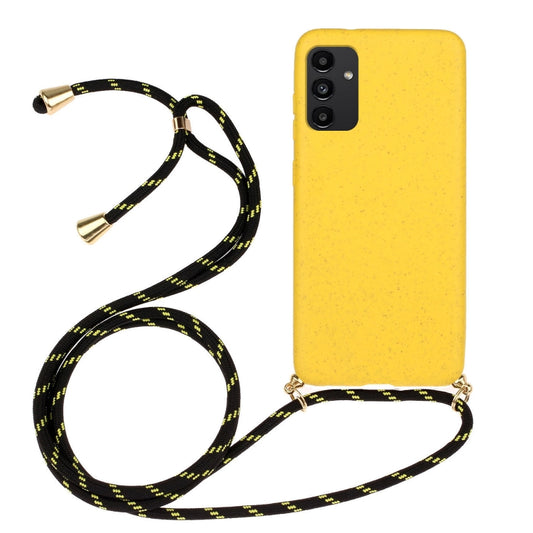 Wheat Straw Material + TPU Protective Case with Lanyard, For Samsung Galaxy A13, For Samsung Galaxy A33 5G, For Samsung Galaxy A53, For Samsung Galaxy A73