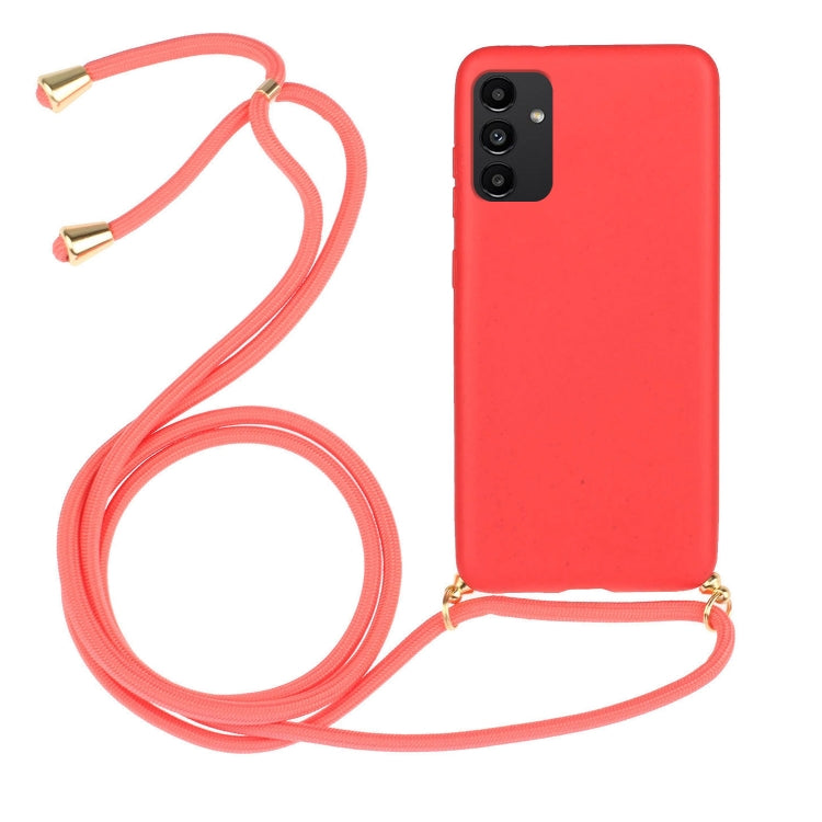 Wheat Straw Material + TPU Protective Case with Lanyard, For Samsung Galaxy A13, For Samsung Galaxy A33 5G, For Samsung Galaxy A53, For Samsung Galaxy A73