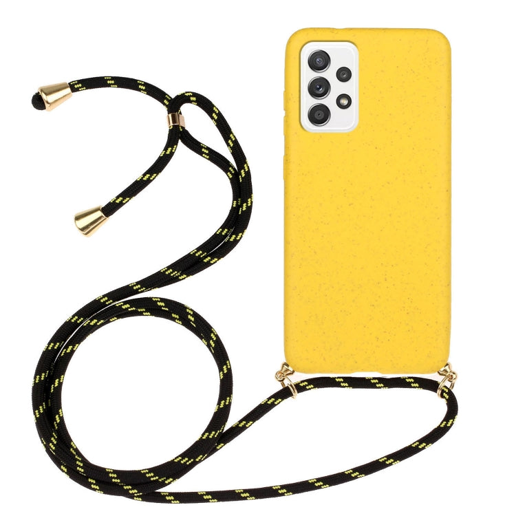 Wheat Straw Material + TPU Protective Case with Lanyard, For Samsung Galaxy A13, For Samsung Galaxy A33 5G, For Samsung Galaxy A53, For Samsung Galaxy A73