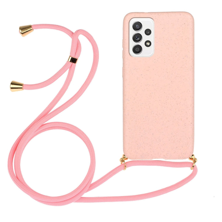 Wheat Straw Material + TPU Protective Case with Lanyard, For Samsung Galaxy A13, For Samsung Galaxy A33 5G, For Samsung Galaxy A53, For Samsung Galaxy A73