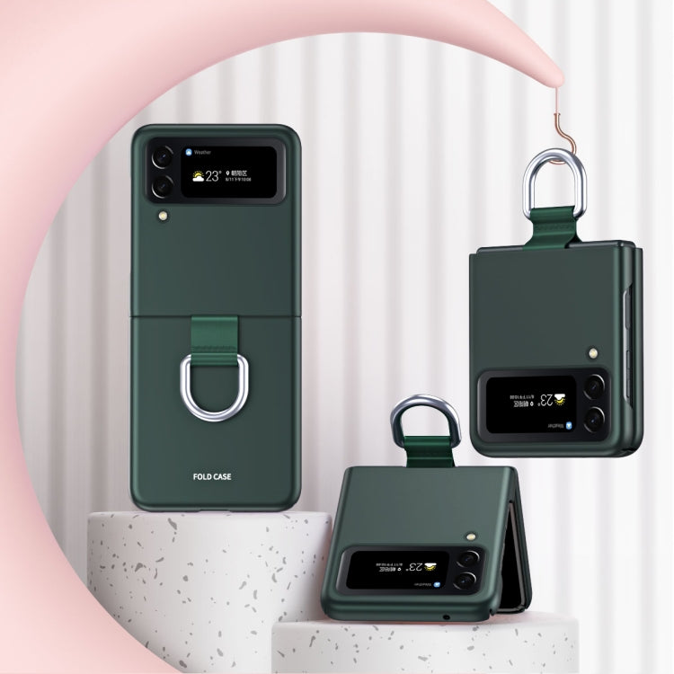 Skin Feel Folding Phone Case with Drawstring Key Chain, For Samsung Galaxy Z Flip4