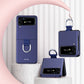 Skin Feel Folding Phone Case with Drawstring Key Chain, For Samsung Galaxy Z Flip4