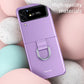 Skin Feel Folding Phone Case with Drawstring Key Chain, For Samsung Galaxy Z Flip4