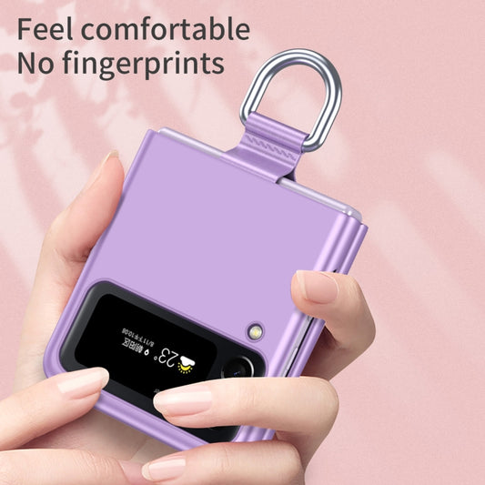 Skin Feel Folding Phone Case with Drawstring Key Chain, For Samsung Galaxy Z Flip4