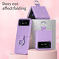 Skin Feel Folding Phone Case with Drawstring Key Chain, For Samsung Galaxy Z Flip4