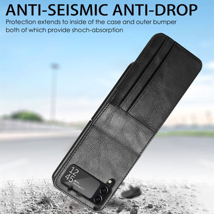 Vertical Flip Card Slot Leather Phone Case, For Samsung Galaxy Z Flip4 5G