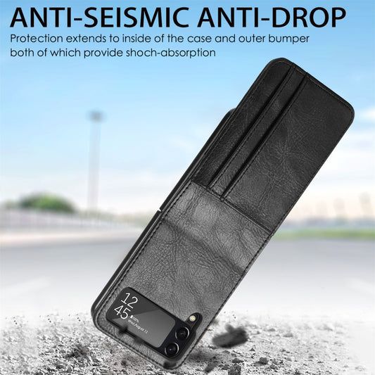 Vertical Flip Card Slot Leather Phone Case, For Samsung Galaxy Z Flip4 5G