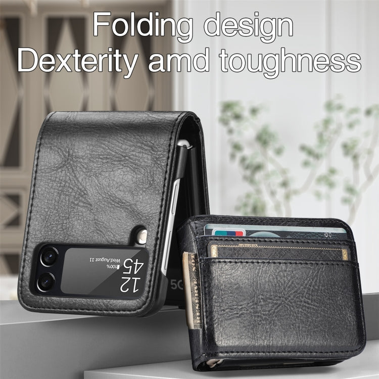 Vertical Flip Card Slot Leather Phone Case, For Samsung Galaxy Z Flip4 5G