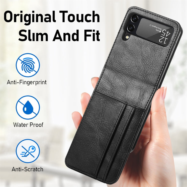 Vertical Flip Card Slot Leather Phone Case, For Samsung Galaxy Z Flip4 5G