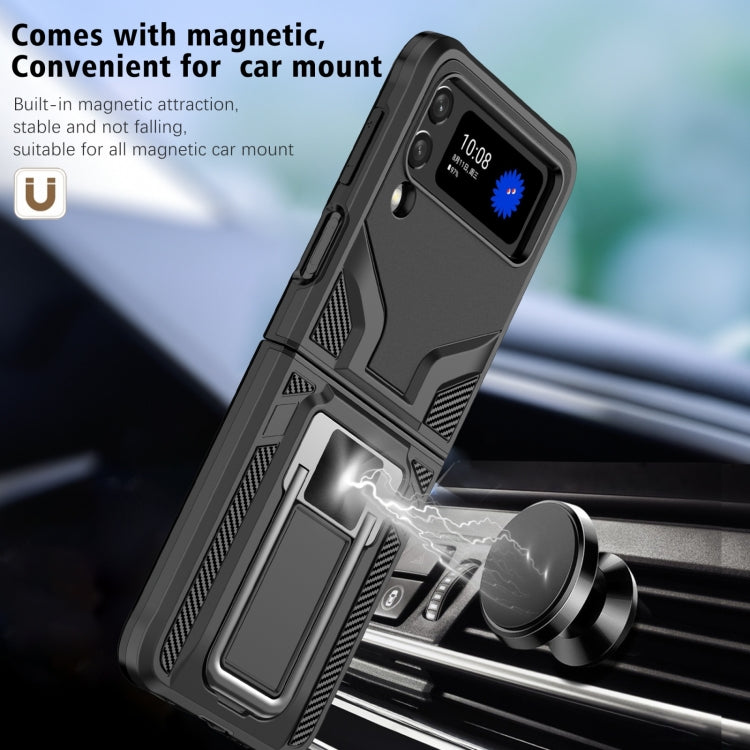 2 in 1 Kickstand Magnetic Armor Shockproof Phone Case, For Samsung Galaxy Z Flip4