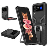2 in 1 Kickstand Magnetic Armor Shockproof Phone Case, For Samsung Galaxy Z Flip4