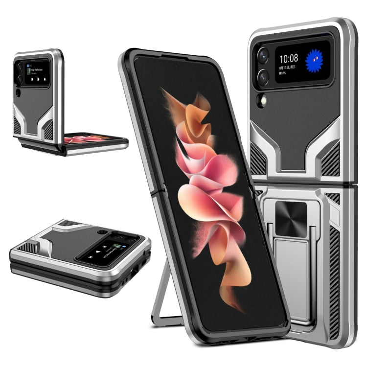 2 in 1 Kickstand Magnetic Armor Shockproof Phone Case, For Samsung Galaxy Z Flip4