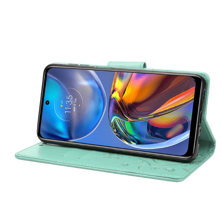 Butterfly Flower Pattern Horizontal Flip Leather Phone Case with Card Slot & Holder, For Motorola Moto E32, For Samsung Galaxy A03, For Samsung Galaxy Xcover6 Pro