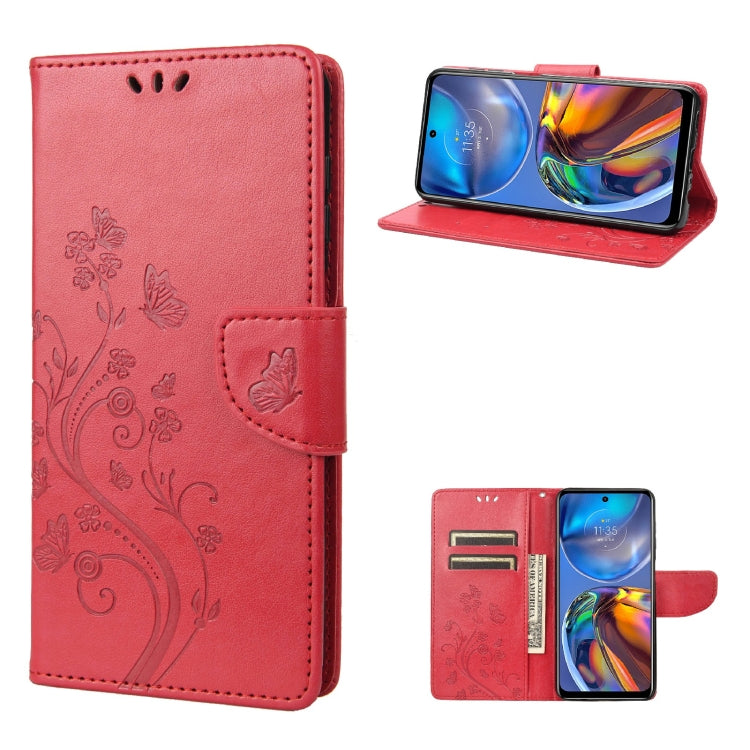 Butterfly Flower Pattern Horizontal Flip Leather Phone Case with Card Slot & Holder, For Motorola Moto E32, For Samsung Galaxy A03, For Samsung Galaxy Xcover6 Pro