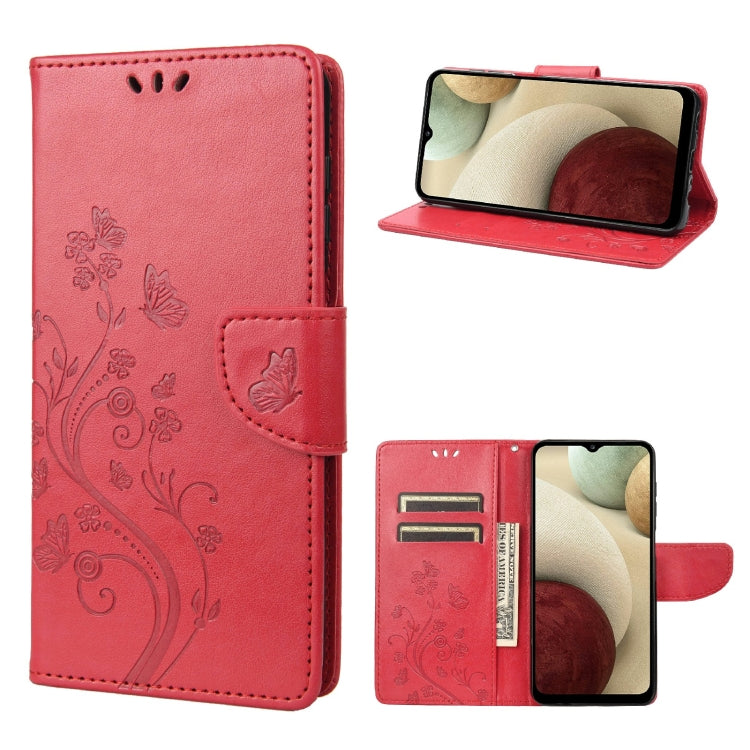 Butterfly Flower Pattern Horizontal Flip Leather Phone Case with Card Slot & Holder, For Motorola Moto E32, For Samsung Galaxy A03, For Samsung Galaxy Xcover6 Pro