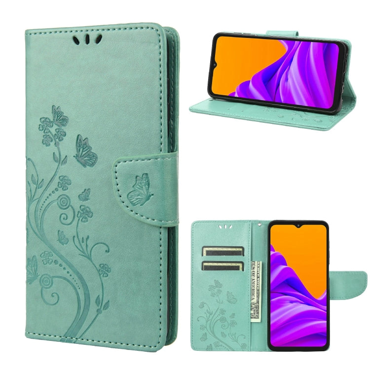 Butterfly Flower Pattern Horizontal Flip Leather Phone Case with Card Slot & Holder, For Motorola Moto E32, For Samsung Galaxy A03, For Samsung Galaxy Xcover6 Pro