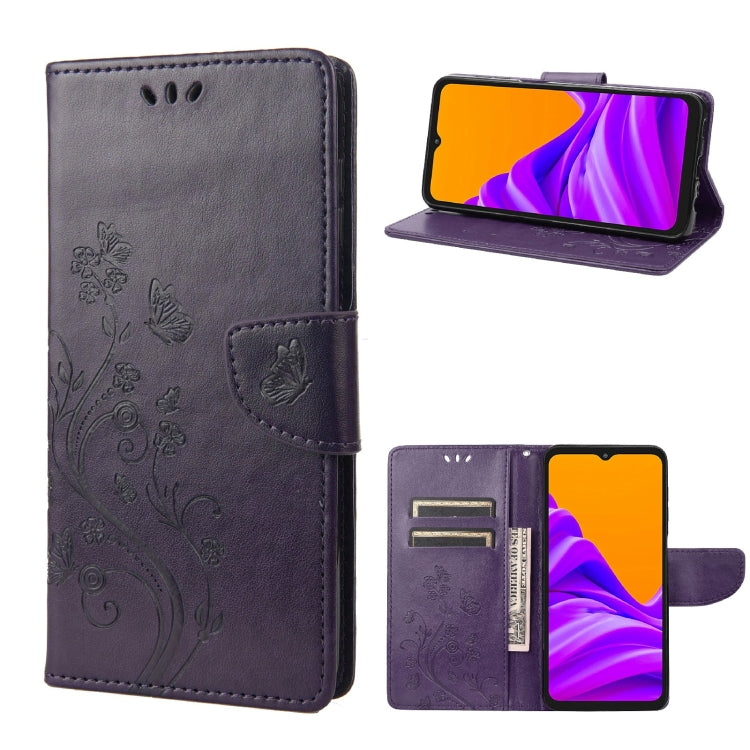 Butterfly Flower Pattern Horizontal Flip Leather Phone Case with Card Slot & Holder, For Motorola Moto E32, For Samsung Galaxy A03, For Samsung Galaxy Xcover6 Pro