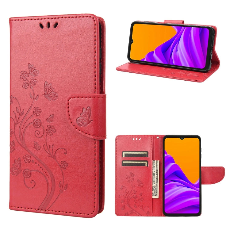 Butterfly Flower Pattern Horizontal Flip Leather Phone Case with Card Slot & Holder, For Motorola Moto E32, For Samsung Galaxy A03, For Samsung Galaxy Xcover6 Pro