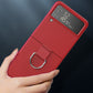 Skin Feeling PC + Flannel Protective Phone Case with Ring Hook, For Samsung Galaxy Z Flip4 5G