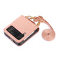 Stitching Color Fold Leather Phone Case with Card Slot, For Samsung Galaxy Z Flip4, For Samsung Galaxy Z Flip3 5G
