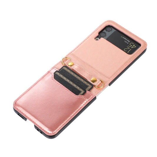 Stitching Color Fold Leather Phone Case with Card Slot, For Samsung Galaxy Z Flip4, For Samsung Galaxy Z Flip3 5G