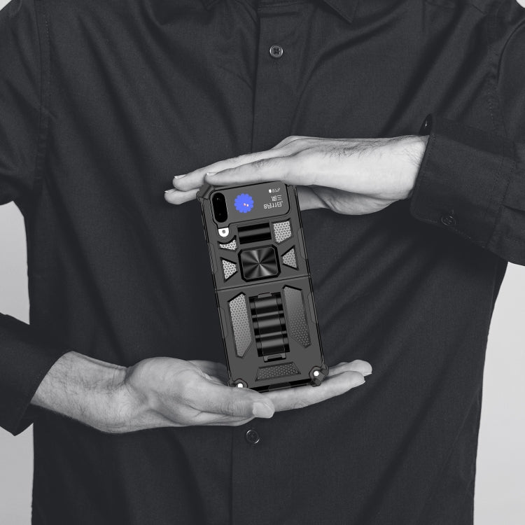 Armor Shockproof TPU + PC Magnetic Protective Phone Case with Holder, For Samsung Galaxy Z Flip4 5G