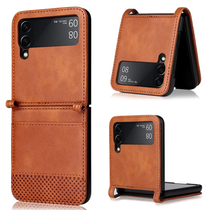 Vintage Texture Folding Leather Phone Case, For Samsung Galaxy Z Filp4 5G