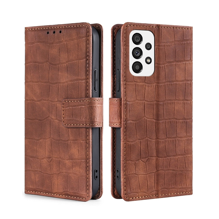 Skin Feel Crocodile Magnetic Clasp Leather Phone Case