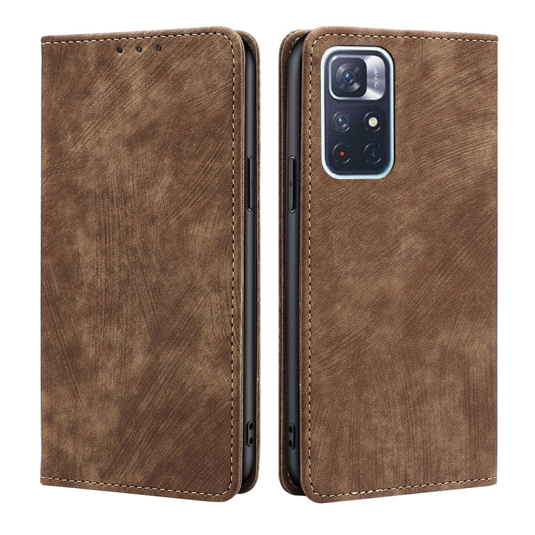RFID Anti-theft Brush Magnetic Leather Phone Case