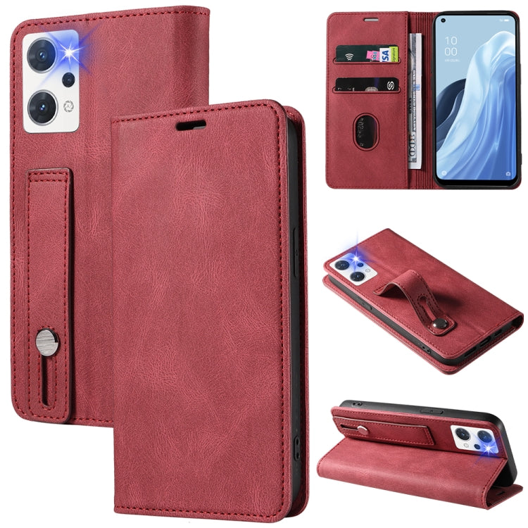 Wristband Magnetic Leather Phone Case, For OPPO Reno7 A, For Samsung Galaxy A33, For Samsung Galaxy S21 5G, For Samsung Galaxy S21 FE 5G, For Samsung Galaxy S21+ 5G, For Samsung Galaxy S21 Ultra 5G, For Samsung Galaxy S22 5G, For Samsung Galaxy S22+ 5G