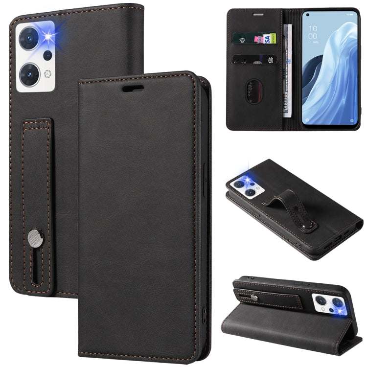 Wristband Magnetic Leather Phone Case, For OPPO Reno7 A, For Samsung Galaxy A33, For Samsung Galaxy S21 5G, For Samsung Galaxy S21 FE 5G, For Samsung Galaxy S21+ 5G, For Samsung Galaxy S21 Ultra 5G, For Samsung Galaxy S22 5G, For Samsung Galaxy S22+ 5G