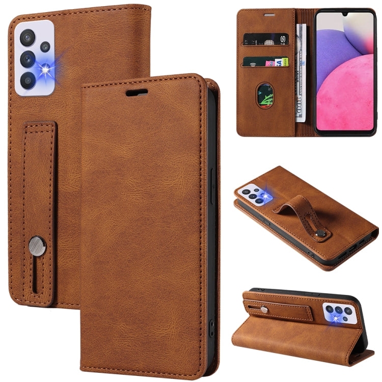 Wristband Magnetic Leather Phone Case, For OPPO Reno7 A, For Samsung Galaxy A33, For Samsung Galaxy S21 5G, For Samsung Galaxy S21 FE 5G, For Samsung Galaxy S21+ 5G, For Samsung Galaxy S21 Ultra 5G, For Samsung Galaxy S22 5G, For Samsung Galaxy S22+ 5G